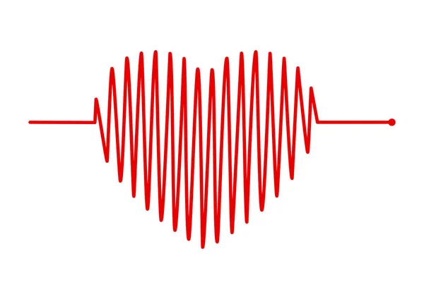 Coeur Ecg Signal Ekg Conception Ligne Impulsion Heart Beat Isolé — Image vectorielle