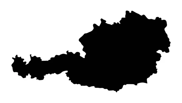 Siilhouette Αυστρία Χάρτη Περιγράμματος Σχεδιασμό Που Απομονώνονται Λευκό Backgroun — Διανυσματικό Αρχείο