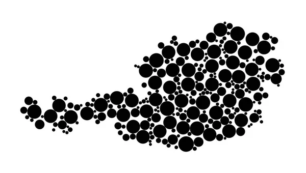 Diseño Contorno Mapa Austria Punteado Aislado Sobre Fondo Blanco — Archivo Imágenes Vectoriales