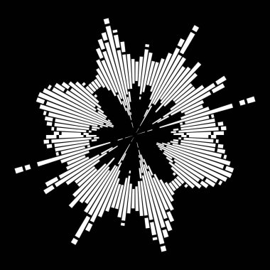 Yuvarlak müzik dalgası eşitleyici ses simgesi tasarımı siyah arkaplanda izole edildi
