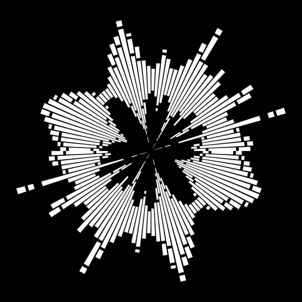 Круглий Музичний Хвильовий Еквалайзер Звуковий Символ Ізольований Чорному Фоні — стоковий вектор