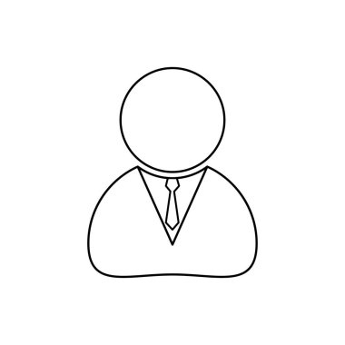 Beyaz arkaplanda izole edilmiş basit insan simgesi iş tasarımı