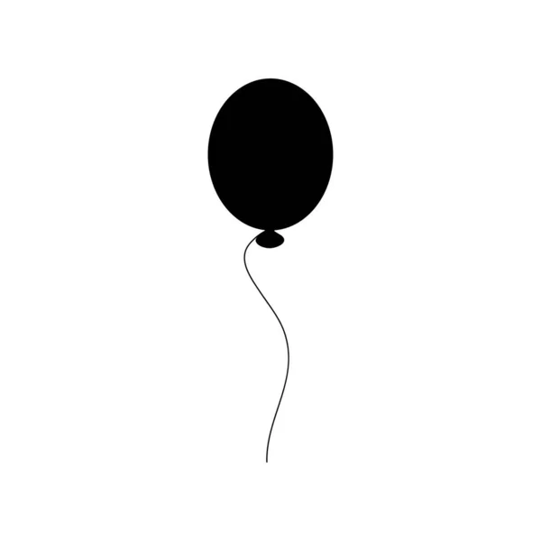 Balon biały ilustracja kreskówka na białym tle tył sylwetka — Wektor stockowy