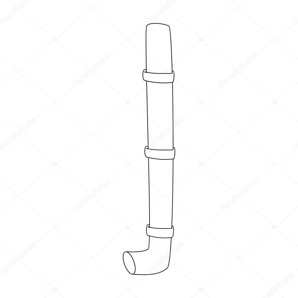 Gutter outline water roof cartoon illustration isolated on white background