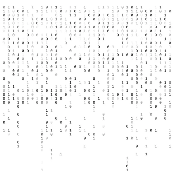 Binary falling numbers like matrix.  0,1 digits on white backgro — Stock Vector