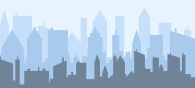 Kentsel peyzaj.gökdelen görünümü siluet tasarım Şehir silueti b