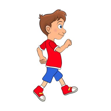 beyaz backgroun izole karikatür tasarımı yürüyüş okul öncesi çocuk