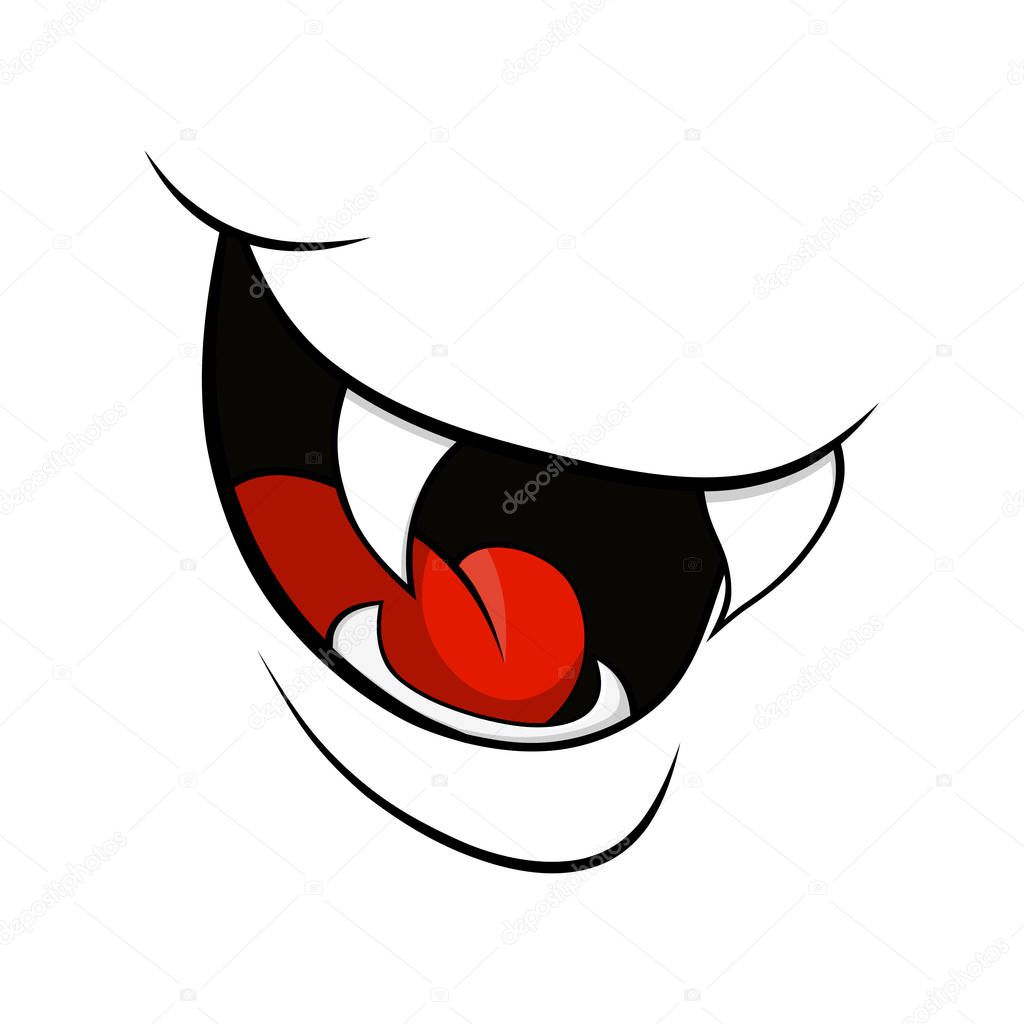 vampire mouth fang smile isolated on white background
