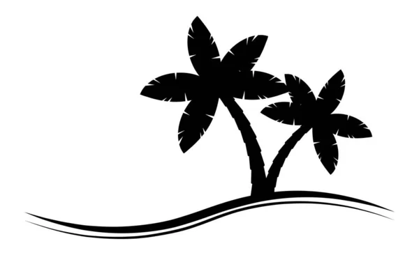 Emblème Graphique Forme Palmier Isolé Sur Blanc Pictogramme Palmier Noir — Image vectorielle