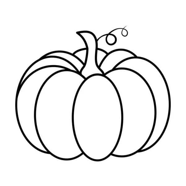 Esquema Calabaza Ilustración Dibujos Animados Otoñales Forma Para Invitación Fiesta — Vector de stock