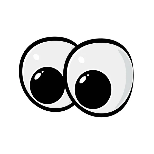 Мультяшные Глаза Комической Карикатуры Векторная Иллюстрация Изолирована Белом Простота Клипарт — стоковый вектор