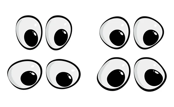 Cartoon Eyes Collection Isolated White Happy Eyesight Caricature People Eps10 — Stock Vector