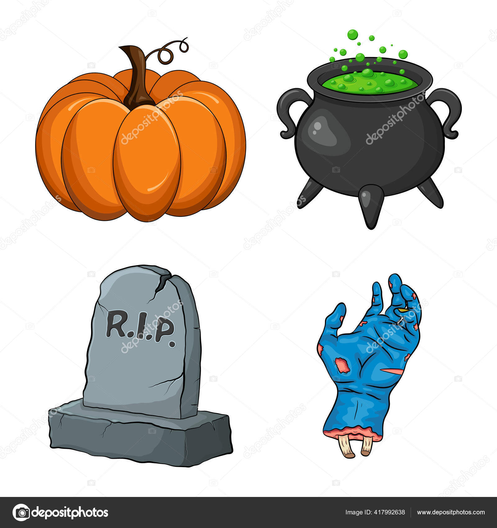 Conjunto de elementos de halloween ou ilustração com mão ou desenho estilo