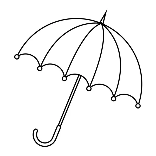 Ilustración Del Esquema Paraguas Contorno Parasol Aislado Blanco Icono Protección — Vector de stock