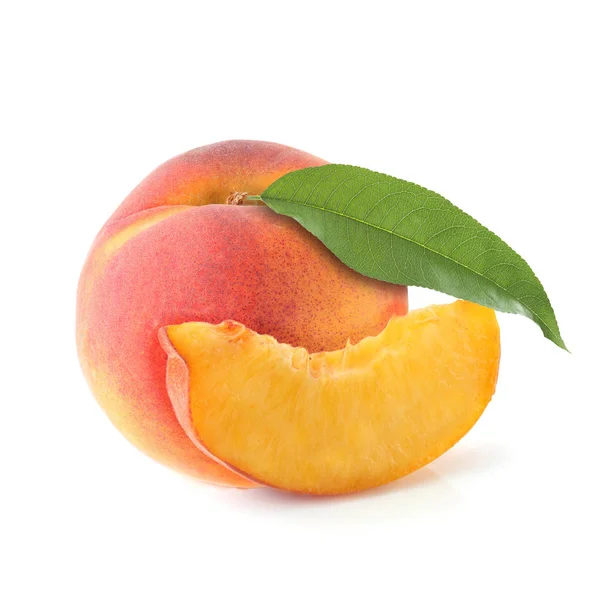 Персик Изолирован Белом Фоне — стоковое фото
