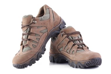 Kahverengi ayakkabılar beyaz arkaplanda izole edilmiş