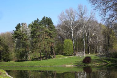 Dendroloji parkı Sofiyivka'dan manzara (Uman şehri, Ukrayna)