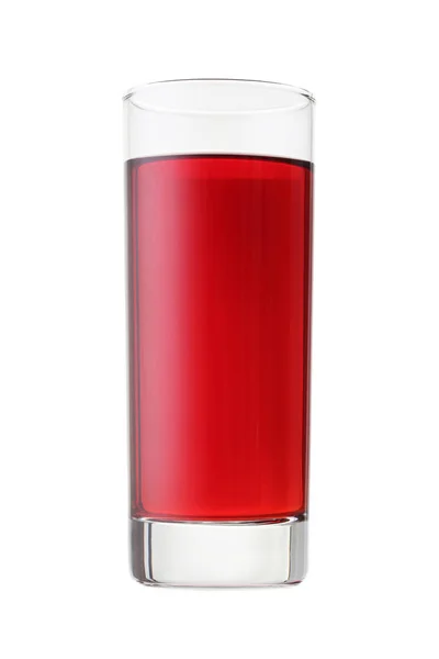 Bicchiere di bevanda rossa isolato su bianco — Foto Stock