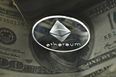 cryptocurrency ethereum para doları banknot üzerinde döşeme