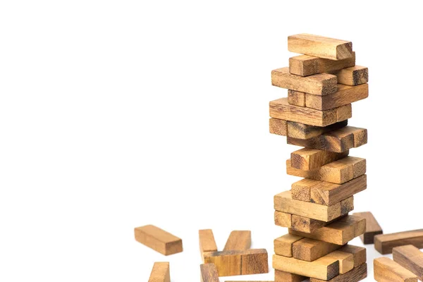 Jenga Game Tower Wooden Blocks Top View Jenga Concept Business — Stock Photo © ichzigo #199692054