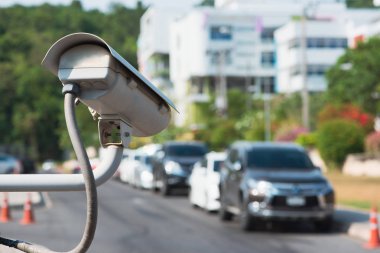 Outdoor CCTV yakın çekim görünümü.