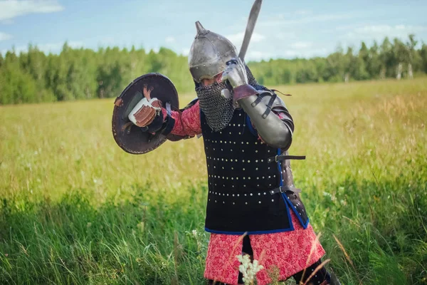 Guerreiro Medieval Ásia Central Nômade Armadura Século Xiv Está Uma — Fotografia de Stock