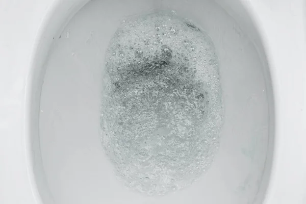 Bovenaanzicht Spoelwater Het Toilet Close — Stockfoto