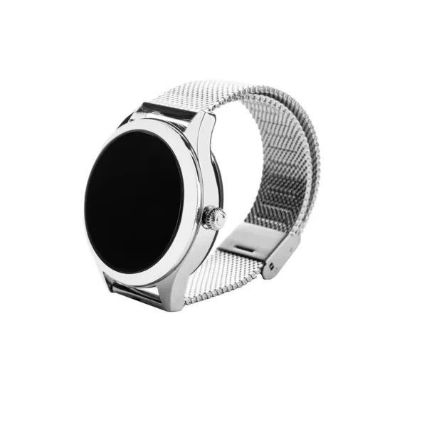 Wrist Watch Silver Color White Background — ストック写真