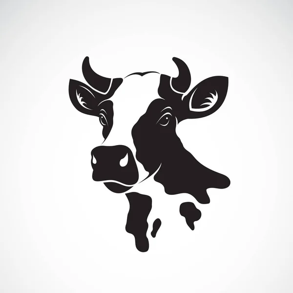 Vetor Projeto Cabeça Vaca Fundo Branco Animal Fazenda Ilustração Vetor —  Vetores de Stock