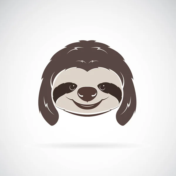 Vector Sloth Head White Background Wild Animals Vector Illustration Easy — Stock Vector