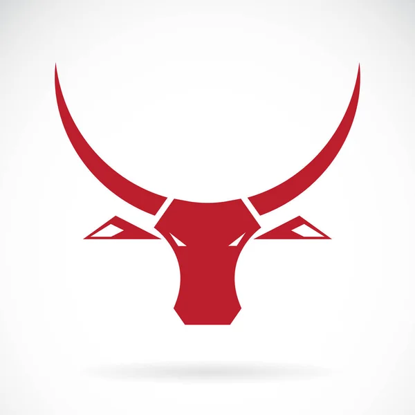 白色背景的红牛头像设计矢量 野生动物 易于编辑的分层矢量说明 — 图库矢量图片