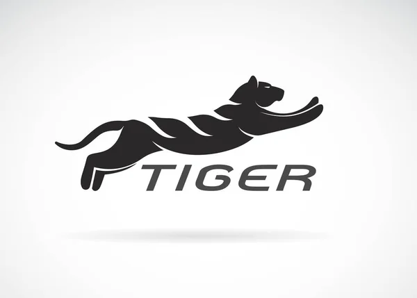 Vektor Mit Schwarzem Tiger Design Auf Weißem Hintergrund Wilde Tiere — Stockvektor