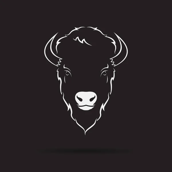 Wektor Buffalo Główki Czarnym Tle Dzikie Zwierzęta Ilustracja Wektorowa — Wektor stockowy