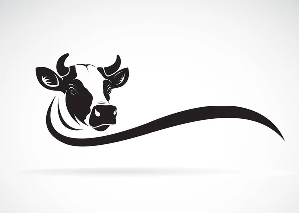 Vetor Projeto Cabeça Vaca Fundo Branco Animal Fazenda Ilustração Vetor — Vetor de Stock