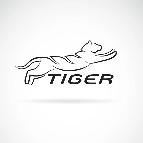 Vecteur de dessin de tigre noir sur fond blanc. Animaux sauvages . — Image vectorielle