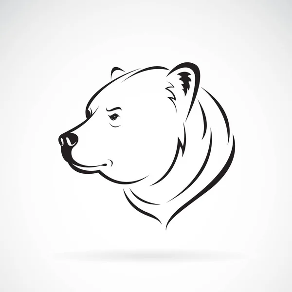Vettore Disegno Testa Orso Sfondo Bianco Animali Selvatici Facile Illustrazione — Vettoriale Stock