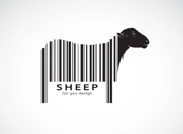 身体上的羊的病媒是条形码 野生动物 羊的设计 易于编辑的分层矢量说明 — 图库矢量图片