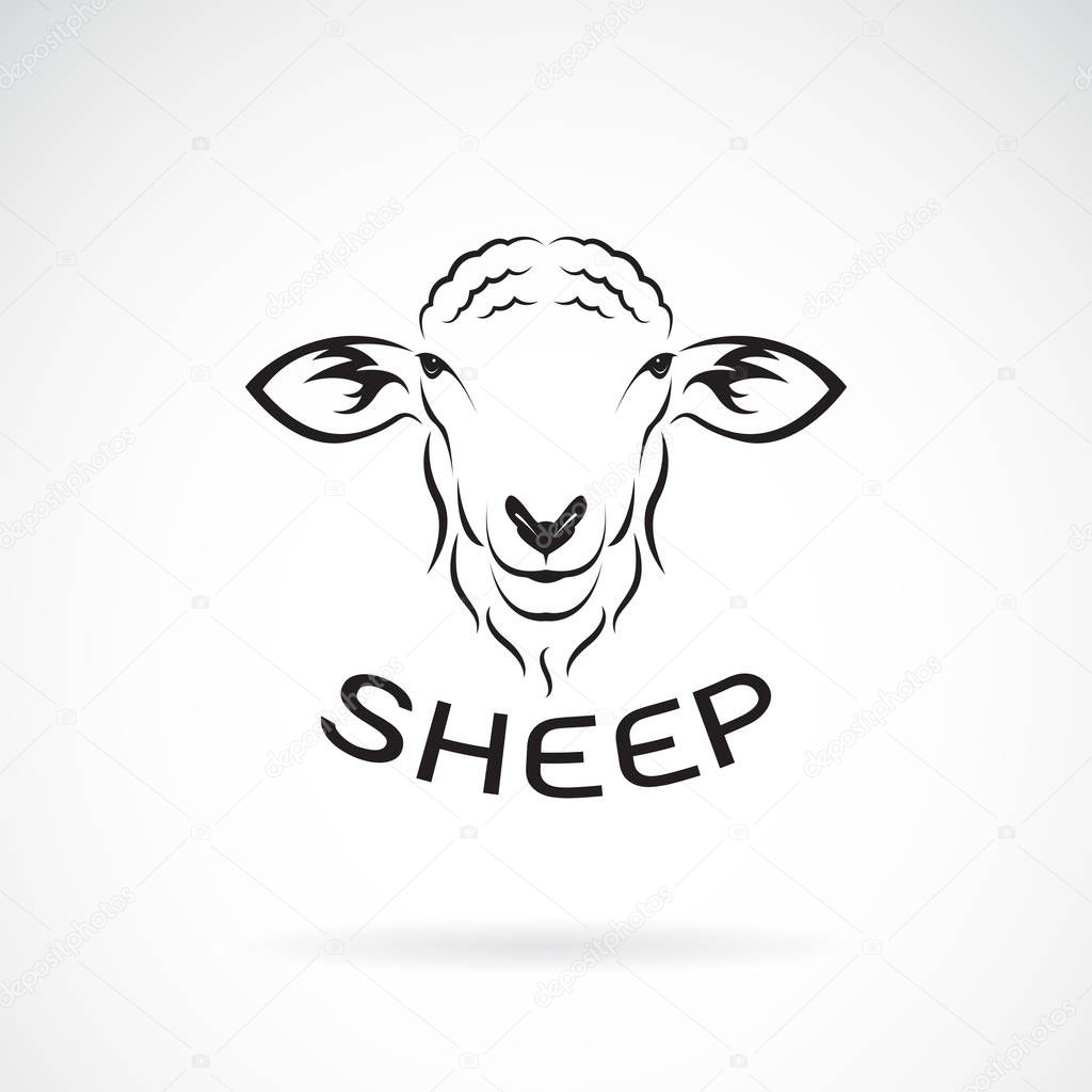 Vector of sheep head design on white background. Wild Animals. Easy editable layered vector illustration.