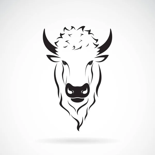 Vector Buffalo Bison Head Design White Background Wild Animals Easy — Stock Vector