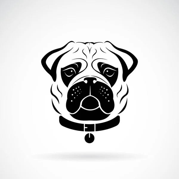Vector Pug Dog Face Design White Background Pet Animals Easy — Stock Vector