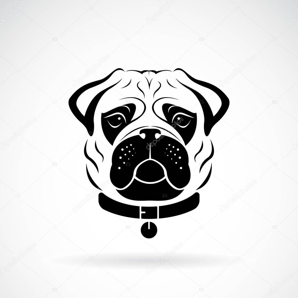 Vector of pug dog face design on white background, Pet. Animals. Easy editable layered vector illustration.