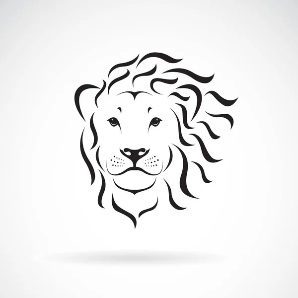 Vektor Lví Hlavy Bílém Pozadí Divoká Zvířata Jednoduchá Upravitelná Vrstvená — Stockový vektor