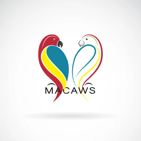 Vetor Desenho Papagaio Fundo Branco Ícone Pássaro Macaws Animais Selvagens — Vetor de Stock
