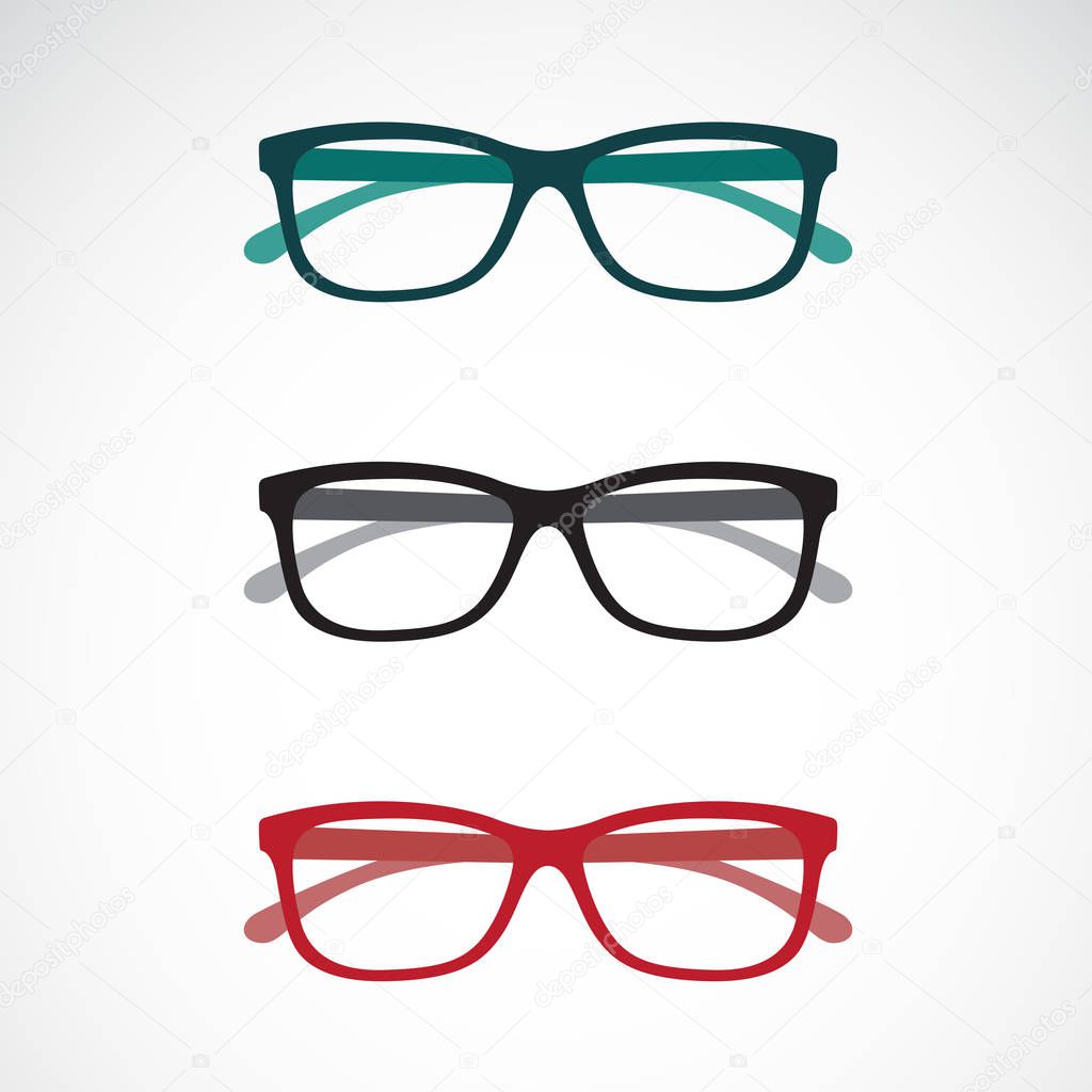 Set of eye glasses icons isolated on white background.