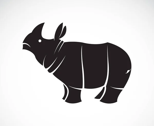 Vecteur Rhinocéros Sur Fond Blanc Animaux Sauvages Illustration Vectorielle Couches — Image vectorielle