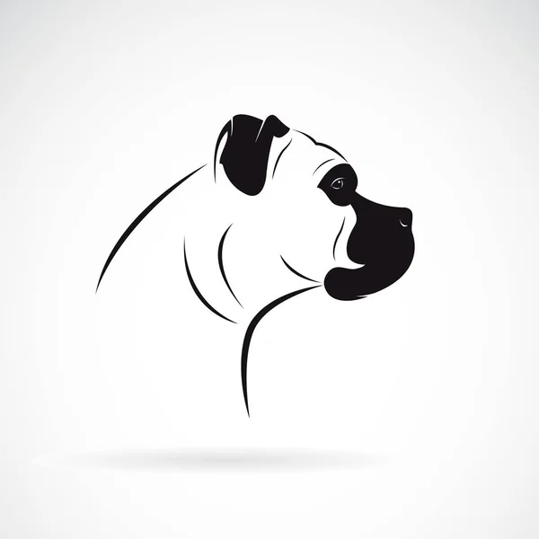 白い背景に犬の頭のデザイン ボクサー のベクトル ペット 動物だ 編集しやすいレイヤーベクトルイラスト — ストックベクタ