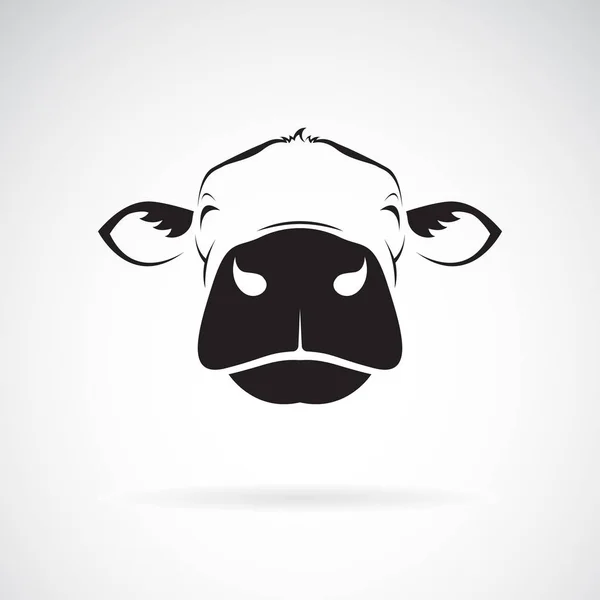 Vector Diseño Cabeza Vaca Sobre Fondo Blanco Granja Animales Fácil — Vector de stock