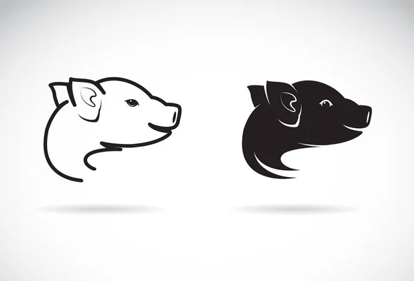 白い背景に豚の頭のデザインのベクトル 農場動物 豚のロゴやアイコン 編集しやすいレイヤーベクトルイラスト — ストックベクタ