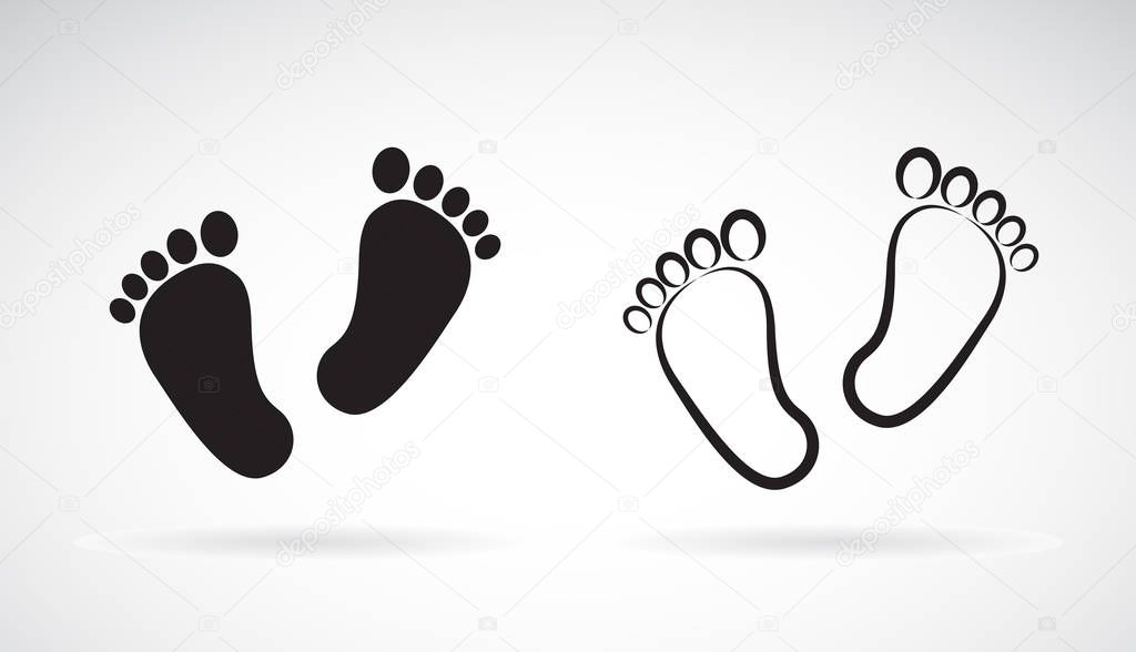 Vector of baby foot Icon flat style isolated on white background. Foot logo or icon. Easy editable layered vector illustration.