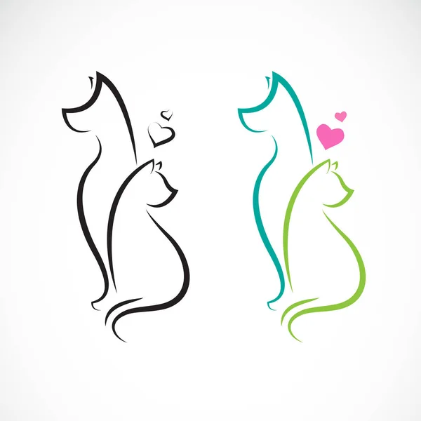 Vecteur Chien Chat Sur Fond Blanc Pet Des Animaux Illustration — Image vectorielle